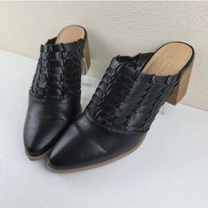 Lauren Conrad Women's River Birch Slip On Woven Mules Heel Black‎ Size 9.5